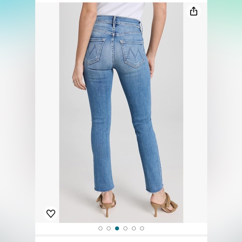 Mother The Dazzler mid-rise straight leg ankle fray Jean - Picture 8 of 16